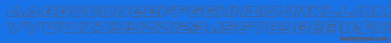 skyhawkoutital Font – Brown Fonts on Blue Background