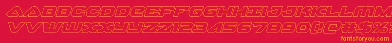 skyhawkoutital Font – Orange Fonts on Red Background