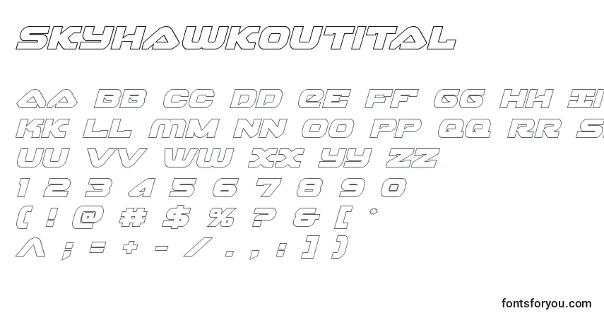 Fuente Skyhawkoutital (141147) - alfabeto, números, caracteres especiales