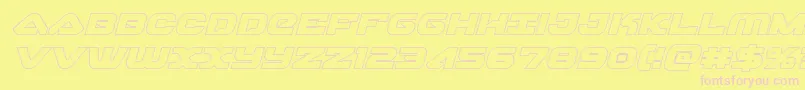 skyhawkoutital Font – Pink Fonts on Yellow Background