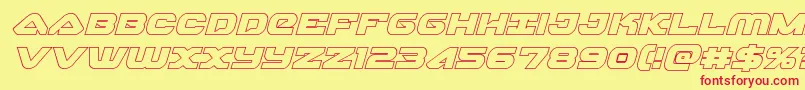 skyhawkoutital Font – Red Fonts on Yellow Background