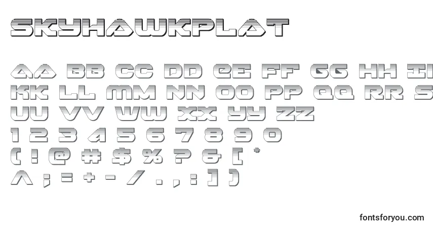 Schriftart Skyhawkplat (141148) – Alphabet, Zahlen, spezielle Symbole