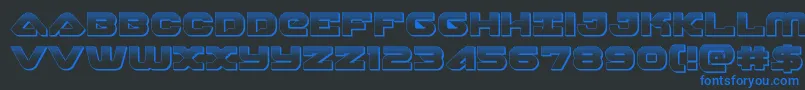 skyhawkplat Font – Blue Fonts on Black Background