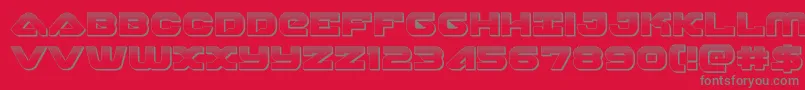 skyhawkplat-Schriftart – Graue Schriften auf rotem Hintergrund