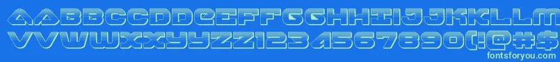 skyhawkplat Font – Green Fonts on Blue Background