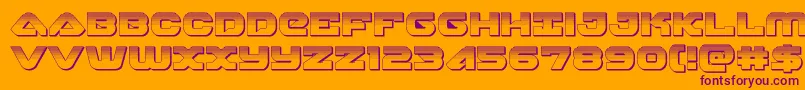 skyhawkplat Font – Purple Fonts on Orange Background