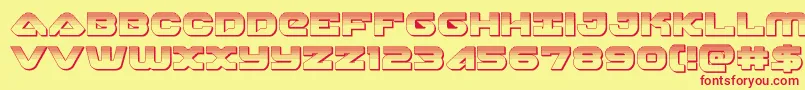 skyhawkplat Font – Red Fonts on Yellow Background