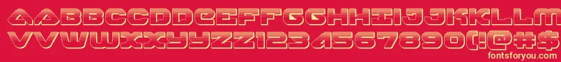 フォントskyhawkplat – 黄色の文字、赤い背景
