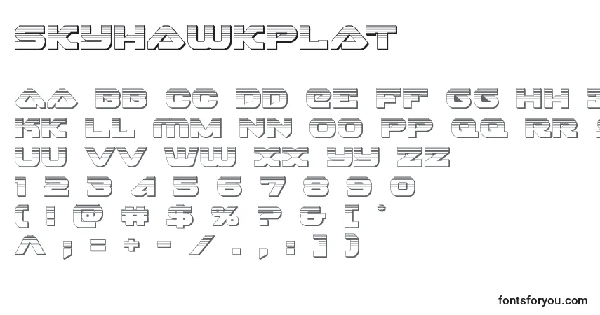 Skyhawkplat (141149)-fontti – aakkoset, numerot, erikoismerkit