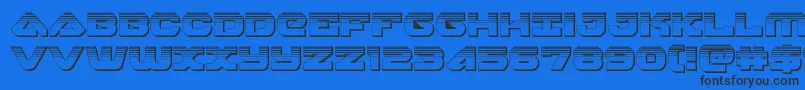 skyhawkplat Font – Black Fonts on Blue Background