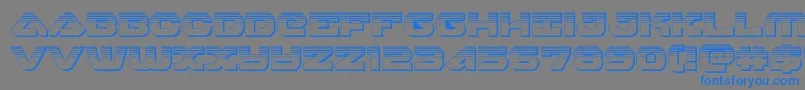 skyhawkplat-Schriftart – Blaue Schriften auf grauem Hintergrund