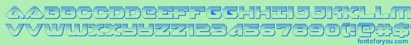 skyhawkplat-Schriftart – Blaue Schriften auf grünem Hintergrund