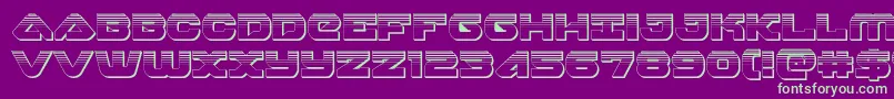 フォントskyhawkplat – 紫の背景に緑のフォント