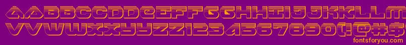 skyhawkplat-Schriftart – Orangefarbene Schriften auf violettem Hintergrund