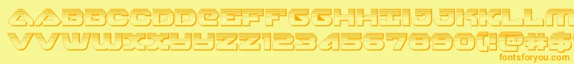 skyhawkplat Font – Orange Fonts on Yellow Background