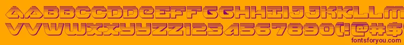 skyhawkplat-Schriftart – Violette Schriften auf orangefarbenem Hintergrund