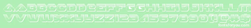 skyhawkplat-Schriftart – Weiße Schriften auf grünem Hintergrund
