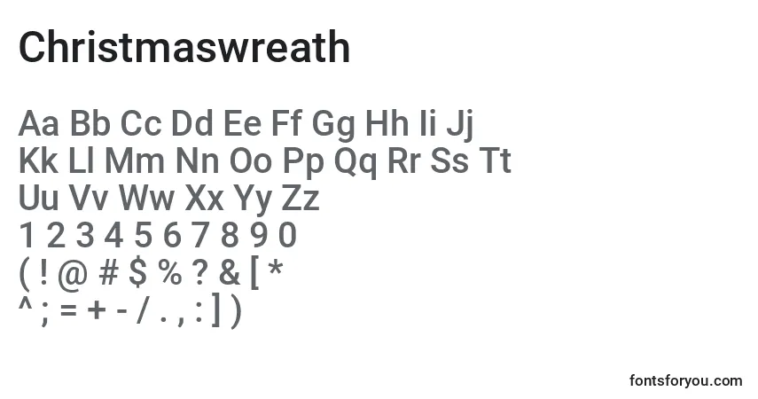 Шрифт Christmaswreath – алфавит, цифры, специальные символы