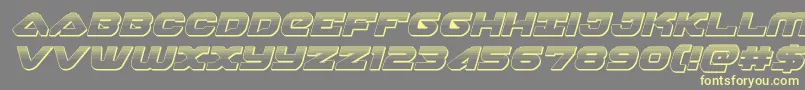 フォントskyhawkplatital – 黄色のフォント、灰色の背景