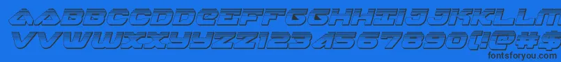 Шрифт skyhawkplatital – чёрные шрифты на синем фоне