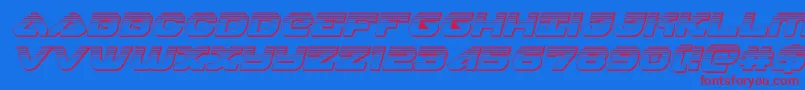フォントskyhawkplatital – 赤い文字の青い背景