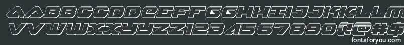 skyhawkplatital-fontti – valkoiset fontit mustalla taustalla