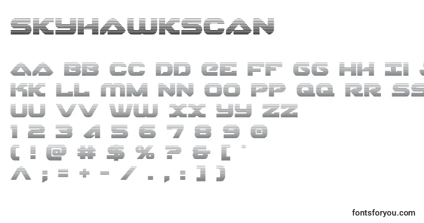 Шрифт Skyhawkscan (141152) – алфавит, цифры, специальные символы
