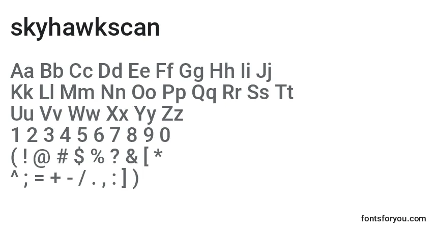 Schriftart Skyhawkscan (141153) – Alphabet, Zahlen, spezielle Symbole