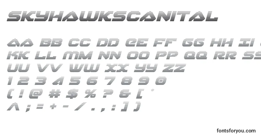 Skyhawkscanital (141154)-fontti – aakkoset, numerot, erikoismerkit