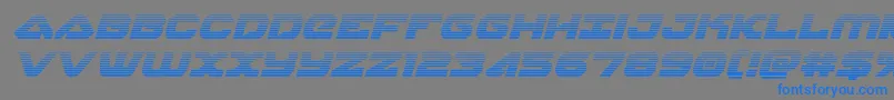 フォントskyhawkscanital – 灰色の背景に青い文字