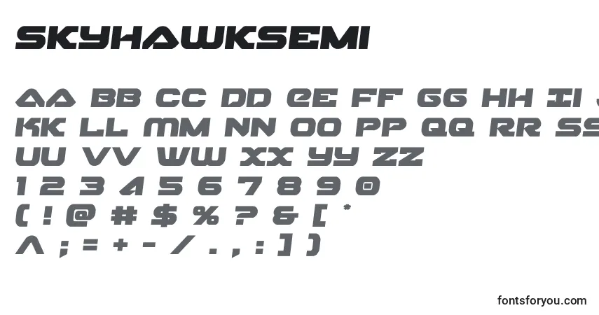 Schriftart Skyhawksemi (141156) – Alphabet, Zahlen, spezielle Symbole