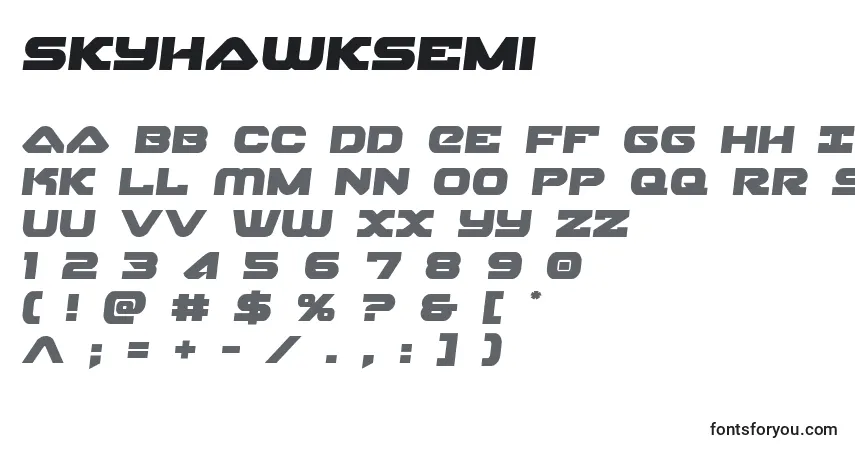 Skyhawksemi (141157)-fontti – aakkoset, numerot, erikoismerkit