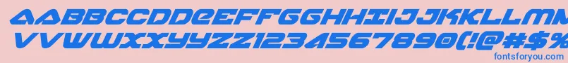 skyhawksuperital Font – Blue Fonts on Pink Background