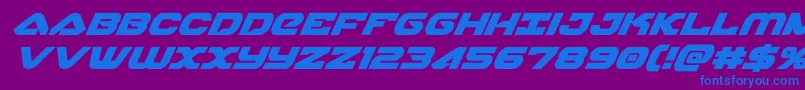 skyhawksuperital Font – Blue Fonts on Purple Background