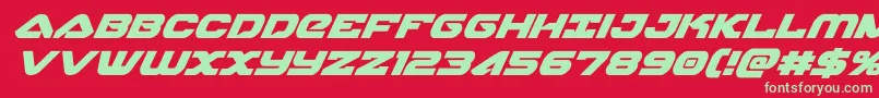 skyhawksuperital Font – Green Fonts on Red Background