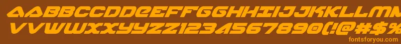 skyhawksuperital Font – Orange Fonts on Brown Background