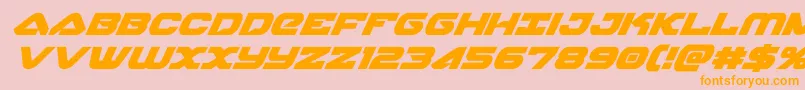 skyhawksuperital Font – Orange Fonts on Pink Background