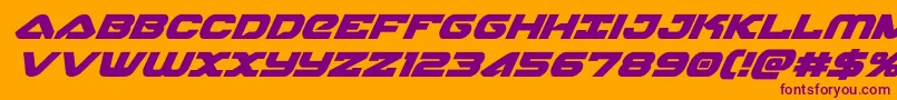 skyhawksuperital Font – Purple Fonts on Orange Background