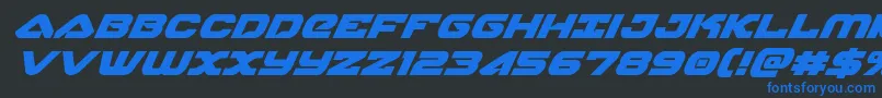 skyhawksuperital Font – Blue Fonts on Black Background