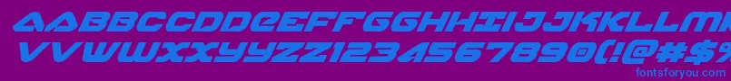 skyhawksuperital Font – Blue Fonts on Purple Background