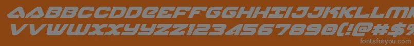 Weitere Informationen zur skyhawksuperital-Schriftart skyhawksuperital-Schriftart – Graue Schriften auf braunem Hintergrund