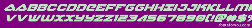 skyhawksuperital Font – Green Fonts on Purple Background