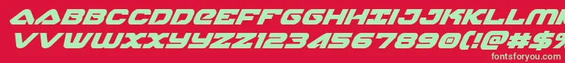 skyhawksuperital Font – Green Fonts on Red Background