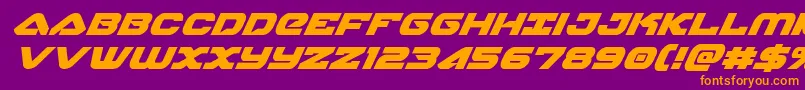 skyhawksuperital Font – Orange Fonts on Purple Background