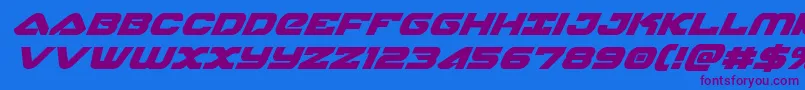 skyhawksuperital Font – Purple Fonts on Blue Background