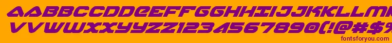 skyhawksuperital Font – Purple Fonts on Orange Background