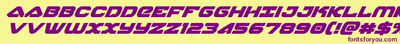 skyhawksuperital Font – Purple Fonts on Yellow Background