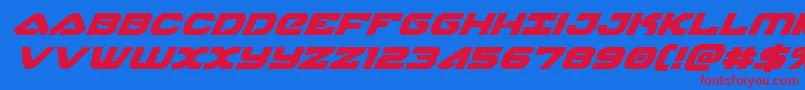skyhawksuperital Font – Red Fonts on Blue Background