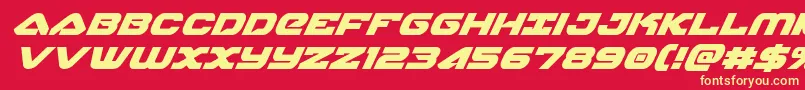 skyhawksuperital Font – Yellow Fonts on Red Background