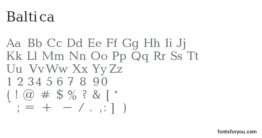 Шрифт Baltica – алфавит, цифры, специальные символы